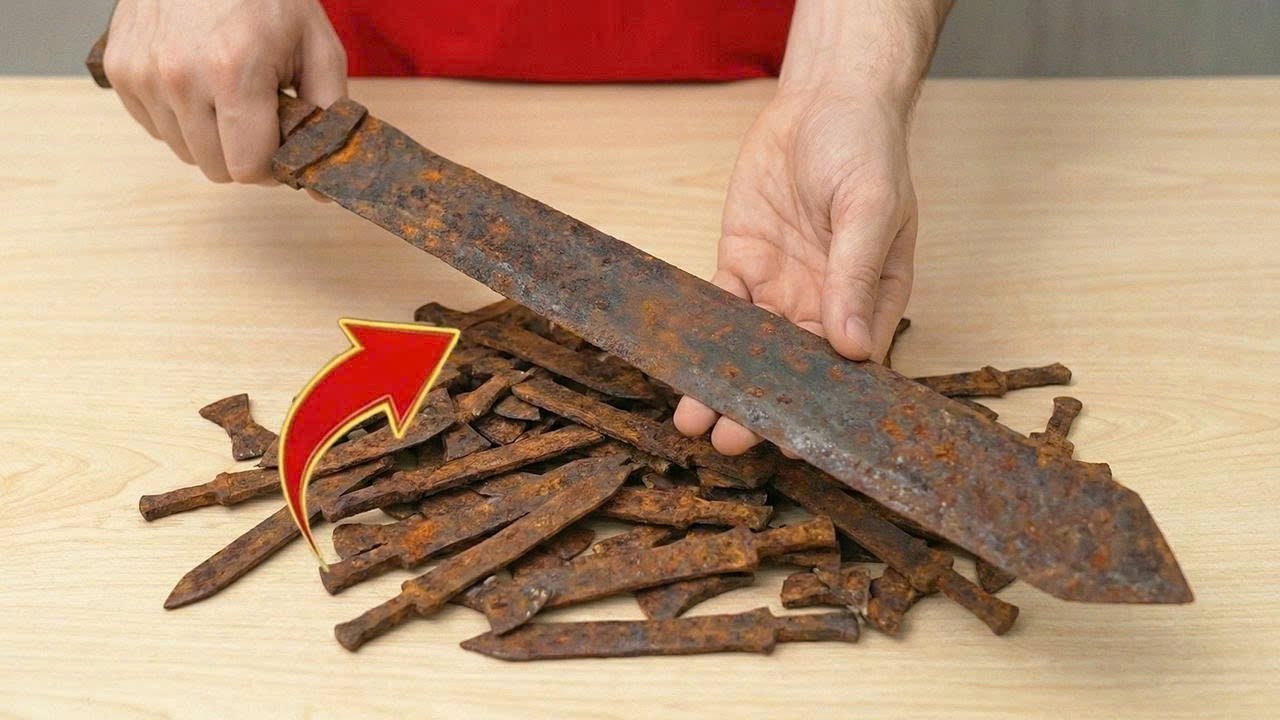 Очень немногие знают об этом скрытом методе! Реставрация старого ржавого меча – из мусора в сокровищ