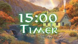 15 Minute Irish Focus Timer 🍀 Cottage, River & Traditional Irish Music 🍀St Patrick's Day