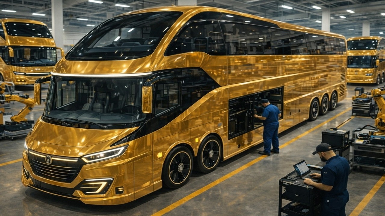 Entré a la Fábrica SECRETA donde Crean AUTOBUSES de ORO (Proceso Increíble)