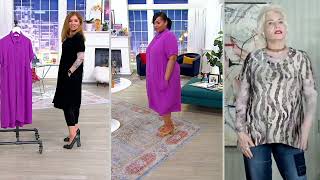 LOGO by Lori Goldstein Textured Button Front Duster Dress on QVC