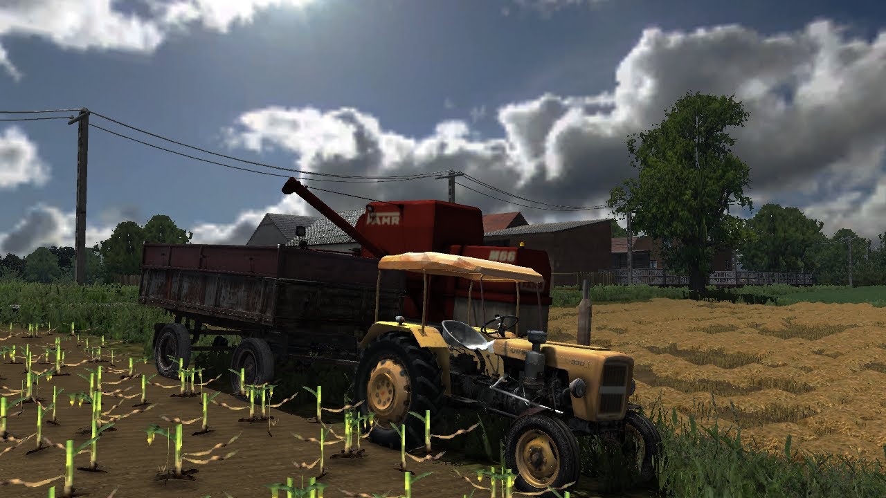 Żniwa jęczmienia i prasowanie C330 i Fahr, C360, Claas (część 1)