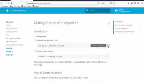 Lesson 3 - Server Side Dart: Installing Aqueduct