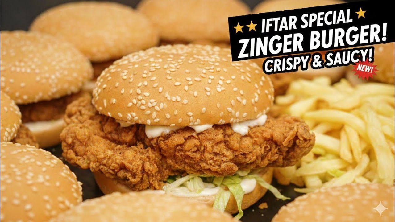 KFC Style Zinger Burger Recipe at Home | Zinger Burger Banane Ka Tarika