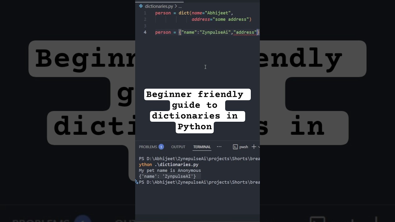 🚀 Getting Started with Dictionaries in Python | Beginner-Friendly Guide 🐍 