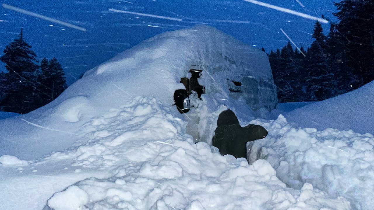 Van Camping in a Heavy Snowstorm | Surviving a Blizzard Solo in my Van