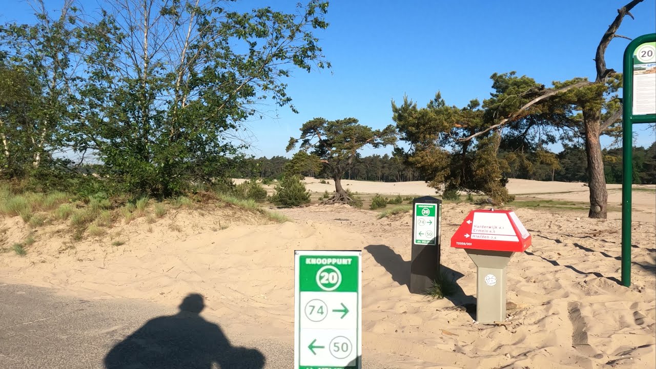 Nederland - fietsland. Fiets route met knooppunten. Vierhouten, Leuvenumse Bos.  Ermelo. Juni 2021.