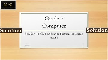 Class 7 Solution of Ch-5 (Advance Features of Excel) Kips IT App !aman sir ! amanT4 !