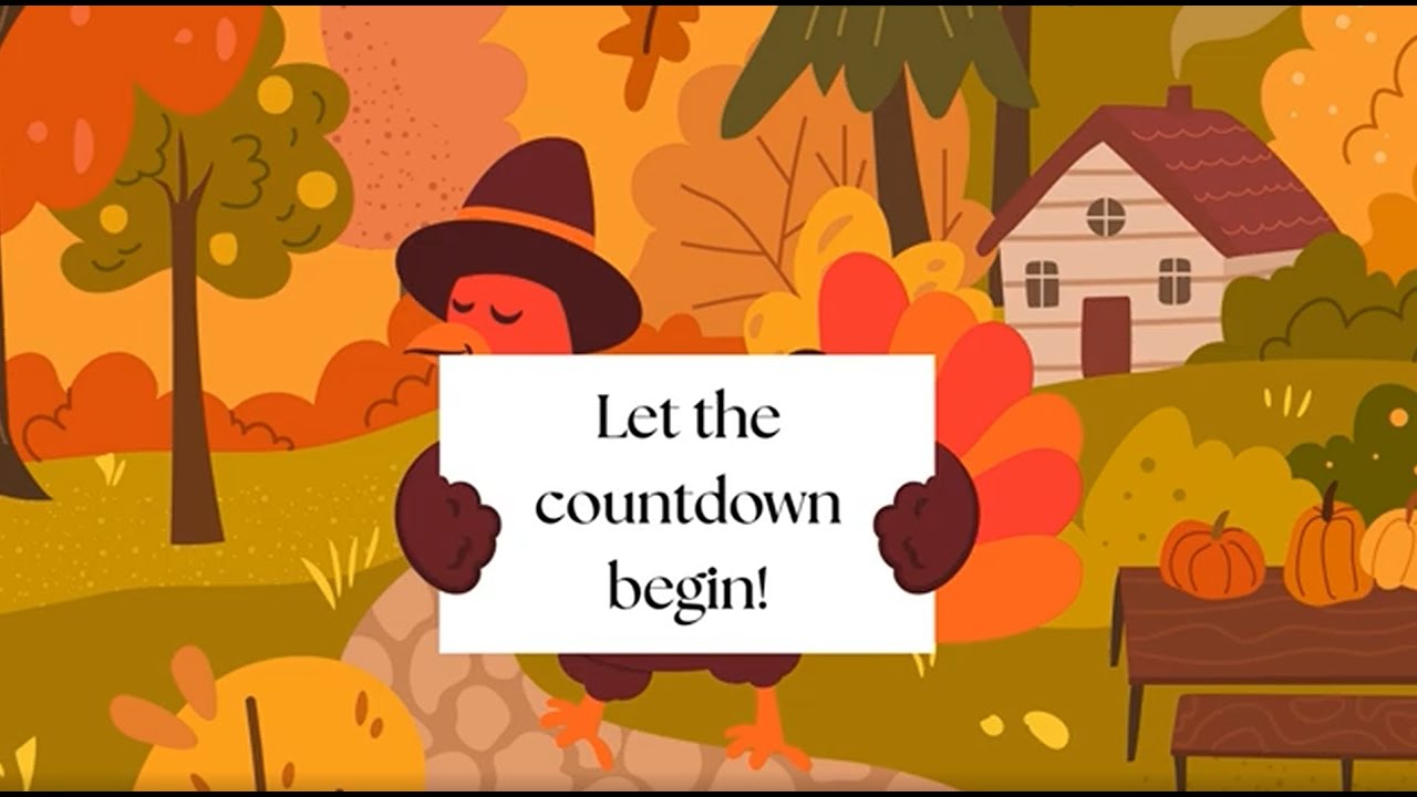 1 Minute Turkey Countdown Timer | Silent Thanksgiving Countdown - YouTube
