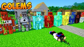 VILLAGERS CRAFT 100 NEW GOLEMS PROTECTING MY VILLAGE In Minecraft Zombies vs Iron GOLEM MOD Security screenshot 4