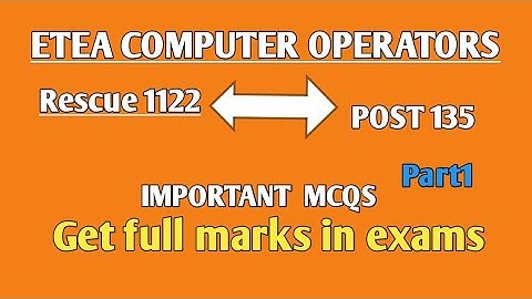 Etea Computer Operator  important Mcqs|| Rescue Computer questions