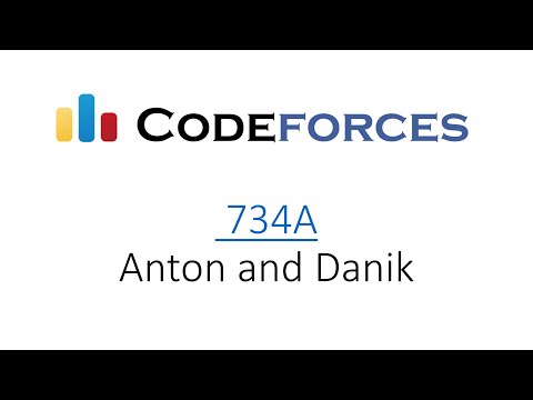 Codeforces: 734A - Anton and Danik