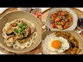 【1週間献立】夏到来！茄子とトマトを美味しく食べる2人暮らしの晩ごはん🍚 | 牛肉と厚揚げのきのこ炒め | 豚茄子ぶっかけうどん | 茄子とトマトのキーマカレー | トマトニラだれチキン