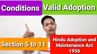 Conditions For Valid Adoption | Section 5 to 11 of Hindu Adoption and Maintenance Act 1956 #adoption