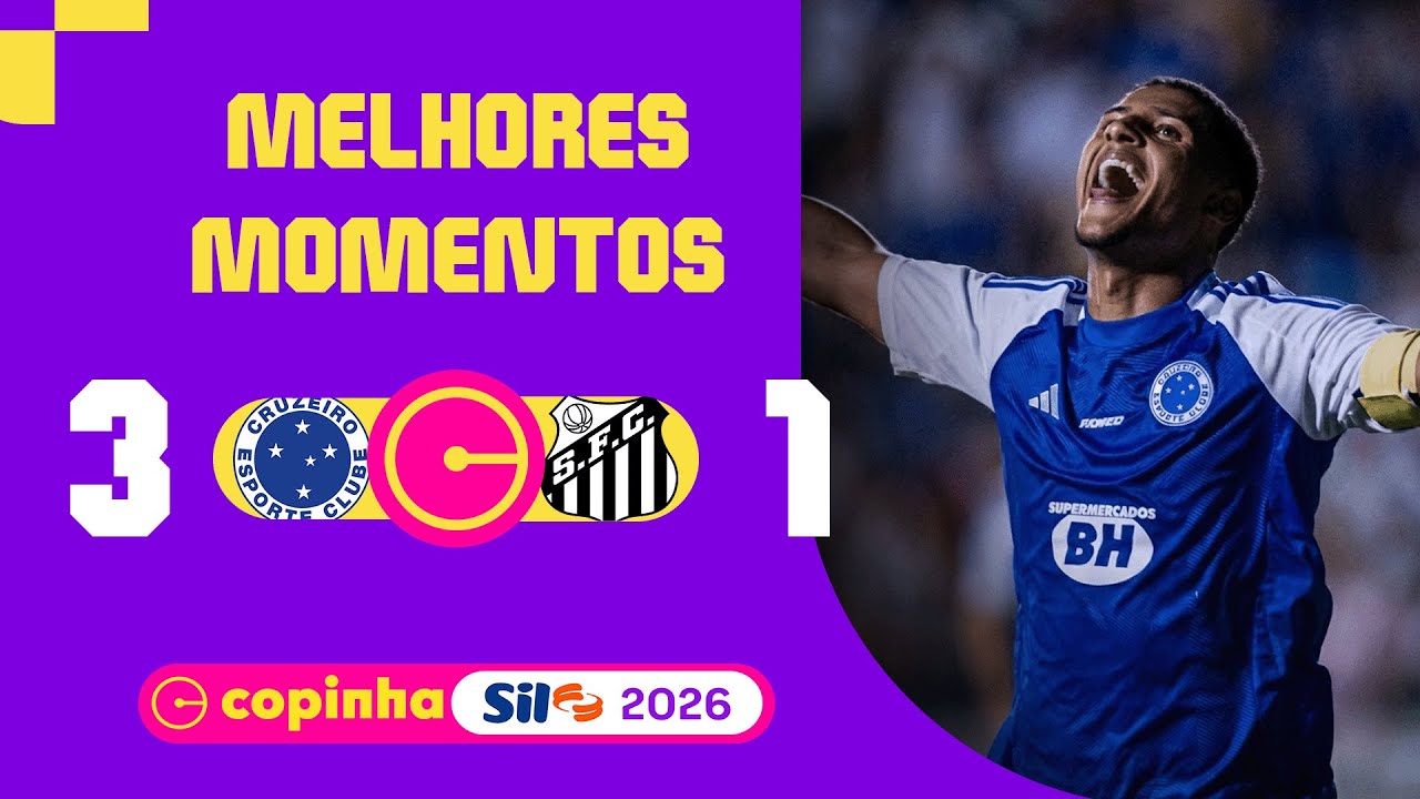 CRUZEIRO 3 X 1 SANTOS | MELHORES MOMENTOS | OITAVAS DE FINAL | COPINHA SIL 2026