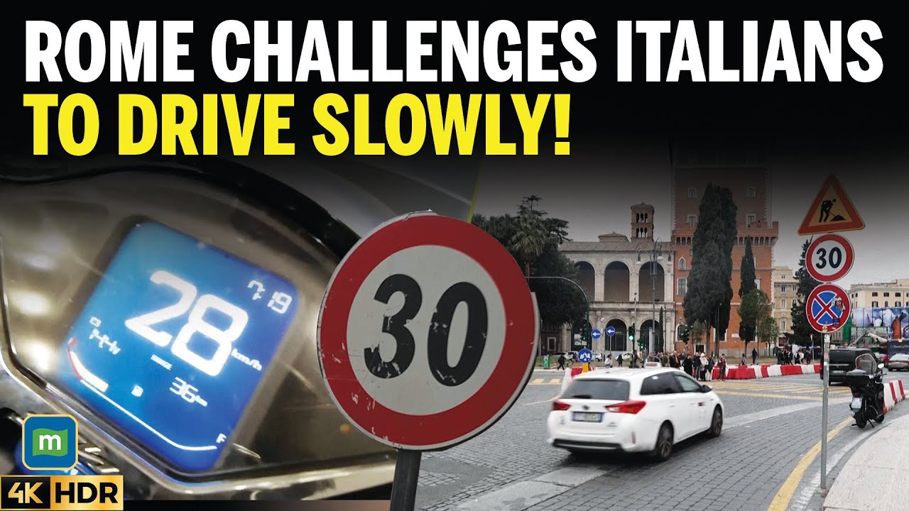Rome Pulls Gear On Breakneck Driving By Italians, Speed Limit In Historic Centre | N18G | 4K