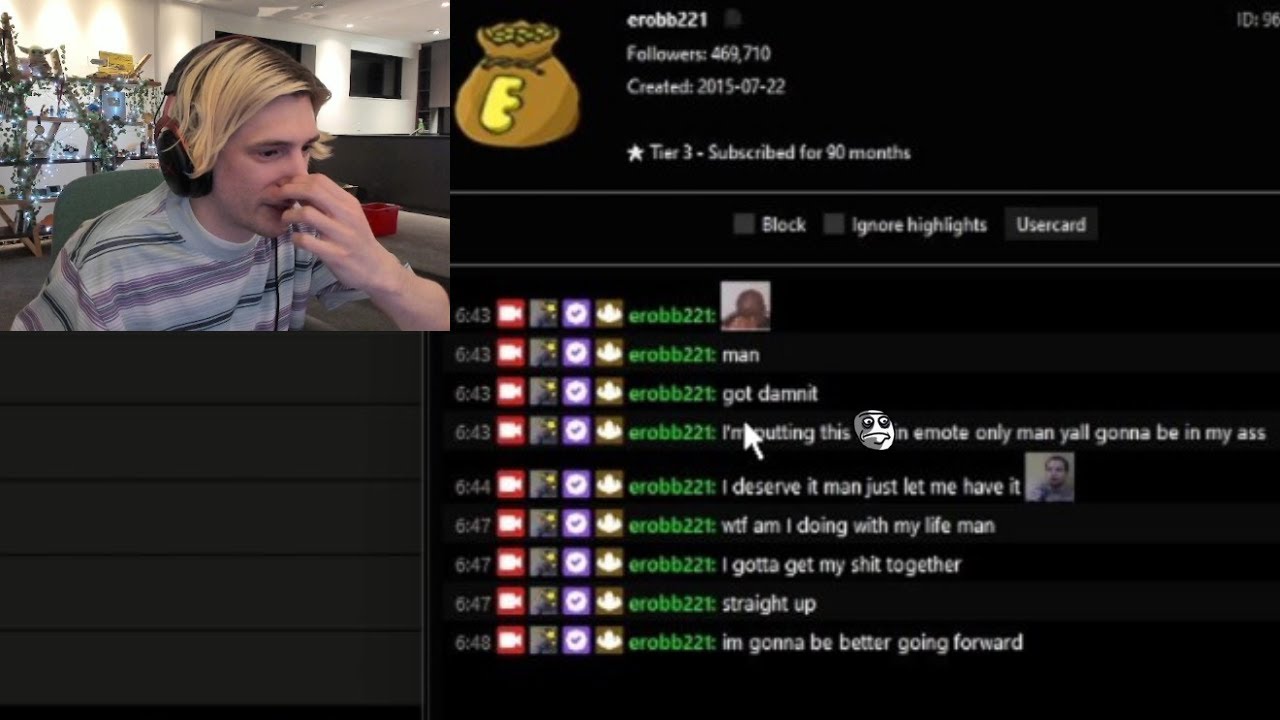 xQc Reacts to Erobb's Twitch Logs after Incident