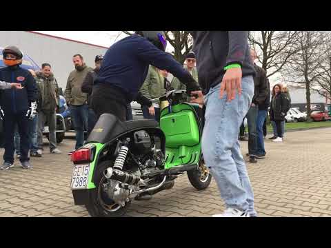 Marcello drives SSR250 at Scooterist Meltdown Kalkar 2018.