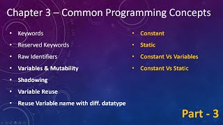 chapter 3 part 3 - constant, static - variable in rust - by implRust