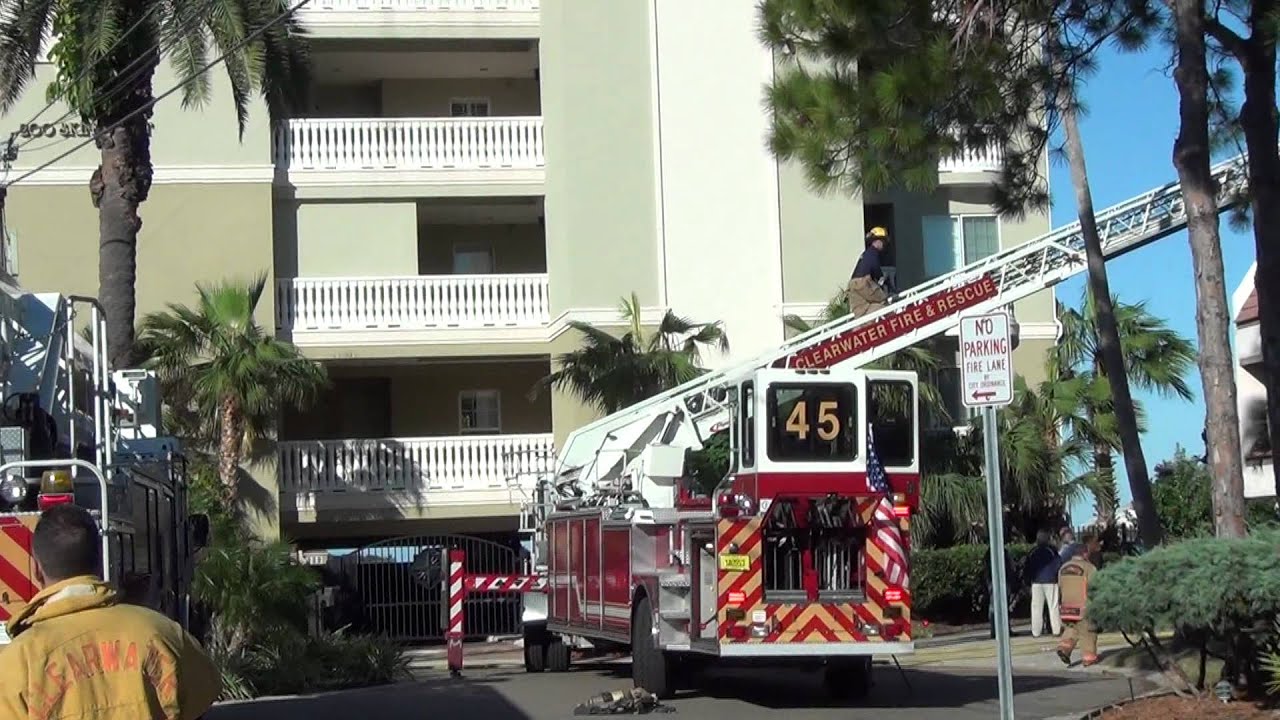 CLEARWATER CONDO FIRE LADDER TRUCK AND LOTS OF OTHER CLEARWATER FIRE