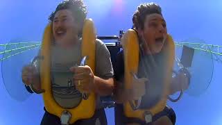 Crazy slingshot ride at Cedar Point