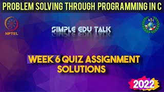 Problem solving through programming in C week 6 Quiz assignment with proof | Nptel | Swayam