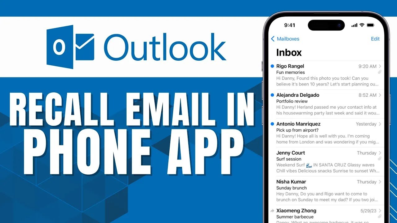 How To Recall Email In Outlook Phone App YouTube