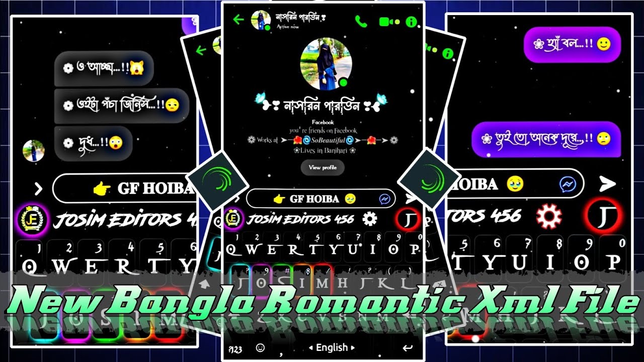 New Bangla Romantic Xml File🌺😁 || New Messenger Chat Lyrics Xml File📁 || New Alight Motion Xml File