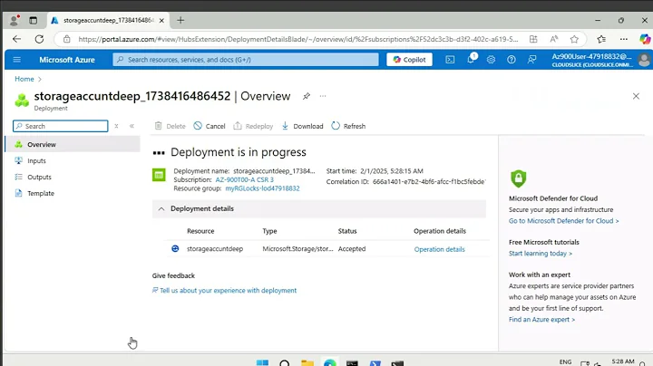 AZ-900 Microsoft Azure Fundamentals Lab 15: Manage Resource Locks 250201