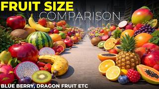 Fruit Size Comparison 🍎 | Blueberry, Dragon Fruit etc Epic Comparison