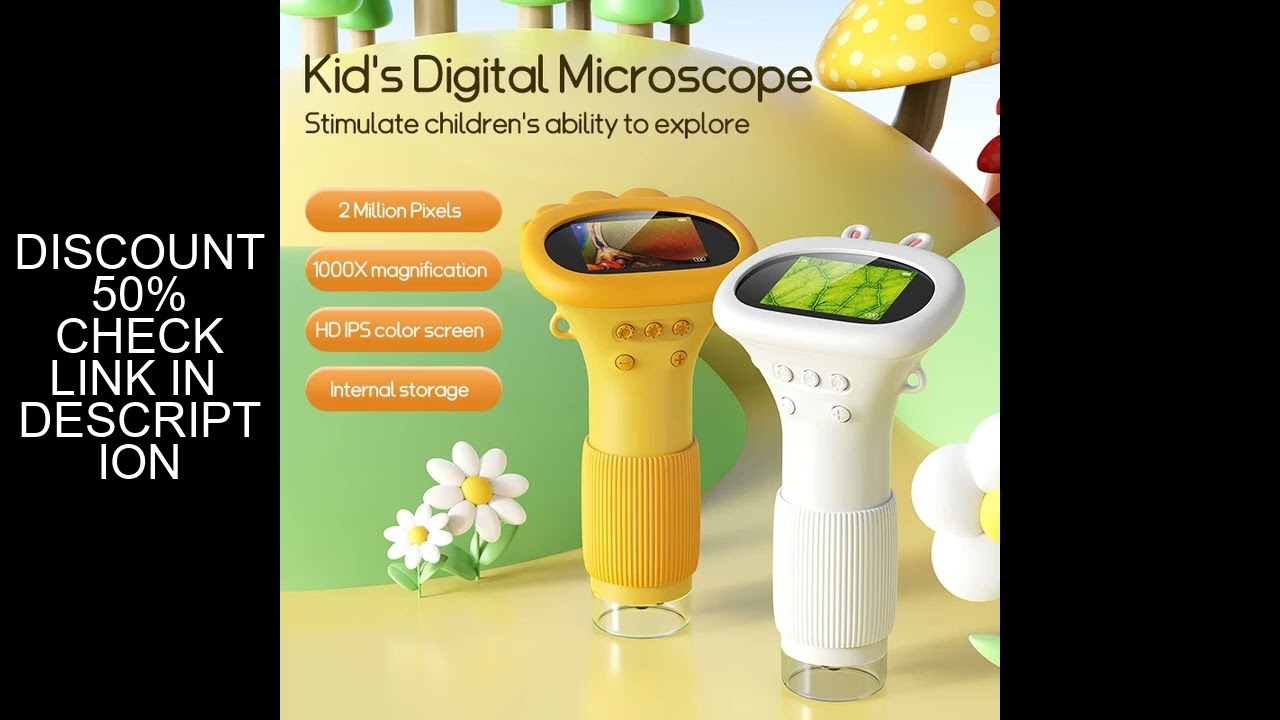 1000X 2MP Lens Pixels Microscope HD IPS Color Screen Electric Mini Rechargable Biological Science Ou