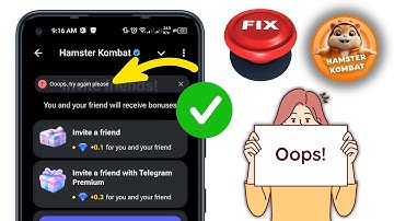 How to fix hamster kombat oops try again please | hamster Ooops please try again
