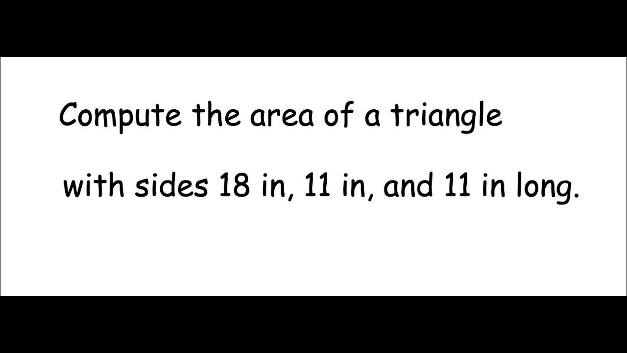 Area Of Isosceles Triangles YouTube