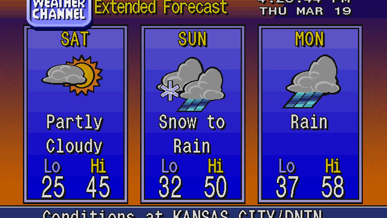 3/19/20 Kansas City Weather WeatherStar4000 YouTube