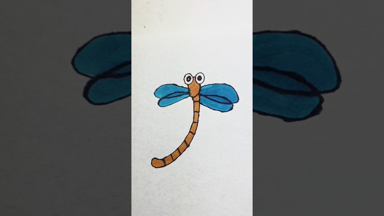 Easy Dragonfly Drawing | drawing for kids 