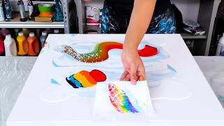 🤩 Amazing Result! -This Worked SO Well! - Rainbow Clouds with NO Swipe Activator! - Acrylic Pouring screenshot 1