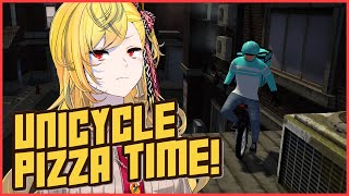 【Unicycle Pizza Time!】WHO STOLE MY DELIVERY BIKE?!【Kaela Kovalskia / hololiveID】