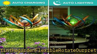 Large Solar Wind Spinners for Yard and Garden-82.6 Inch 360° Metal Wind Sculptures Outdoor Clearanc