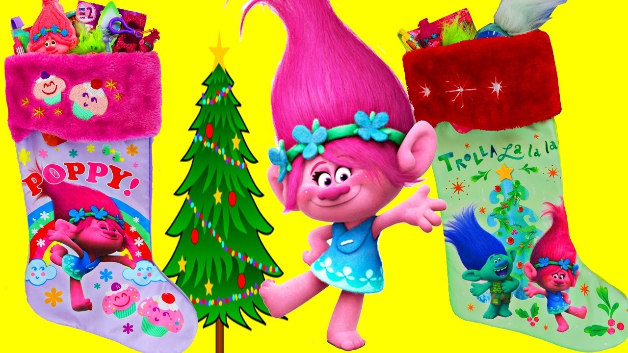 Trolls Hairy Holiday Christmas Stocking 19 Poppy Dream Works Movie New