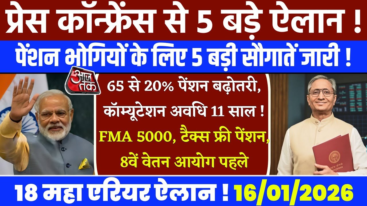 आज डबल खुशखबरी पेंशनर्स मालामाल /अश्विनी वैष्णव का ऐलान कर्मचारियों के पक्ष में /सुप्रीम कोर्ट आदेश!