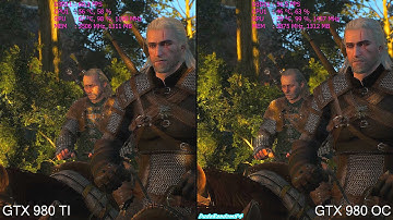 The Witcher 3 Pc GTX 980 TI Vs GTX 980 Overclocked Frame Rate Comparison