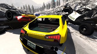 [빔엔지 드라이브] 블랙 아이스의 위험성 다중 충돌 시뮬레이션 BEAMNG DRIVE | DDONI CRASH TV screenshot 2