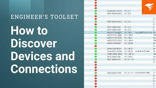 How To Discover Devices And Connections With Engineers Toolset