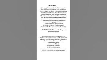 ANCC   PMHNP Sample  Questions and Answers #ancc