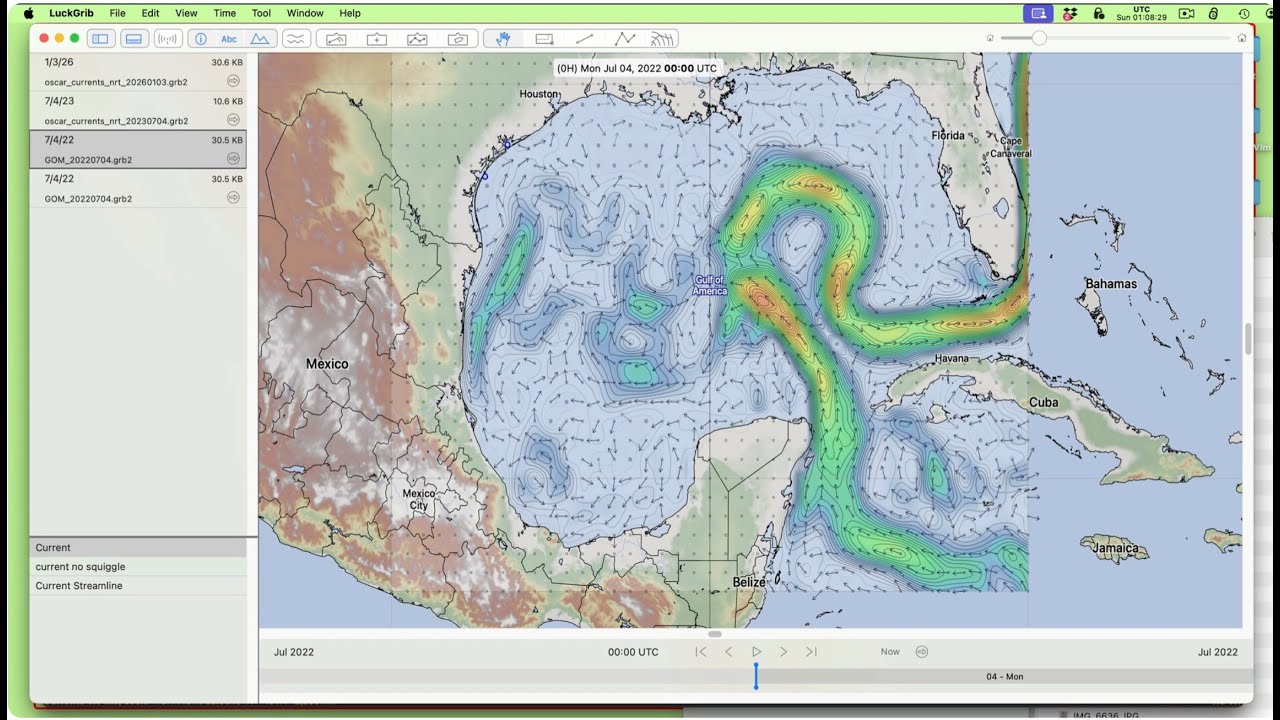 How to Obtain Historic OSCAR Currents in Grib Format