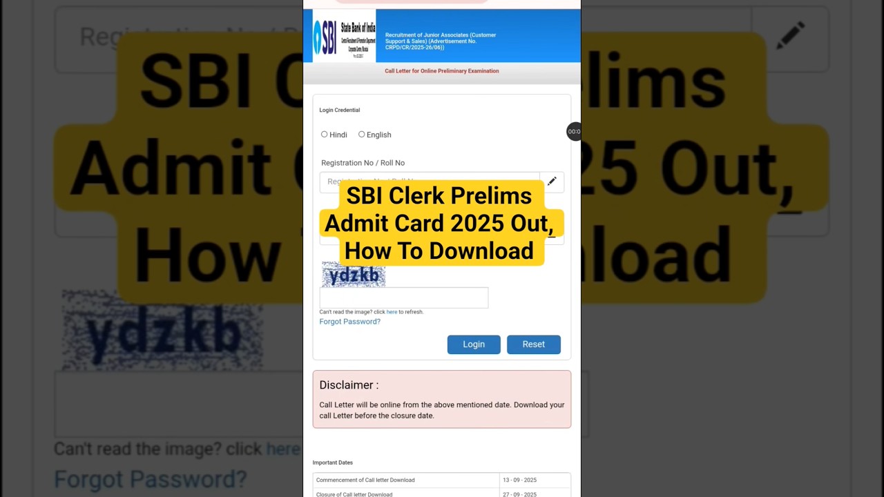 SBI Clerk Admit Card 2025 OUT || How To Download SBI Clerk Admit Card 2025 ?SBI Clerk Pre Admit Card