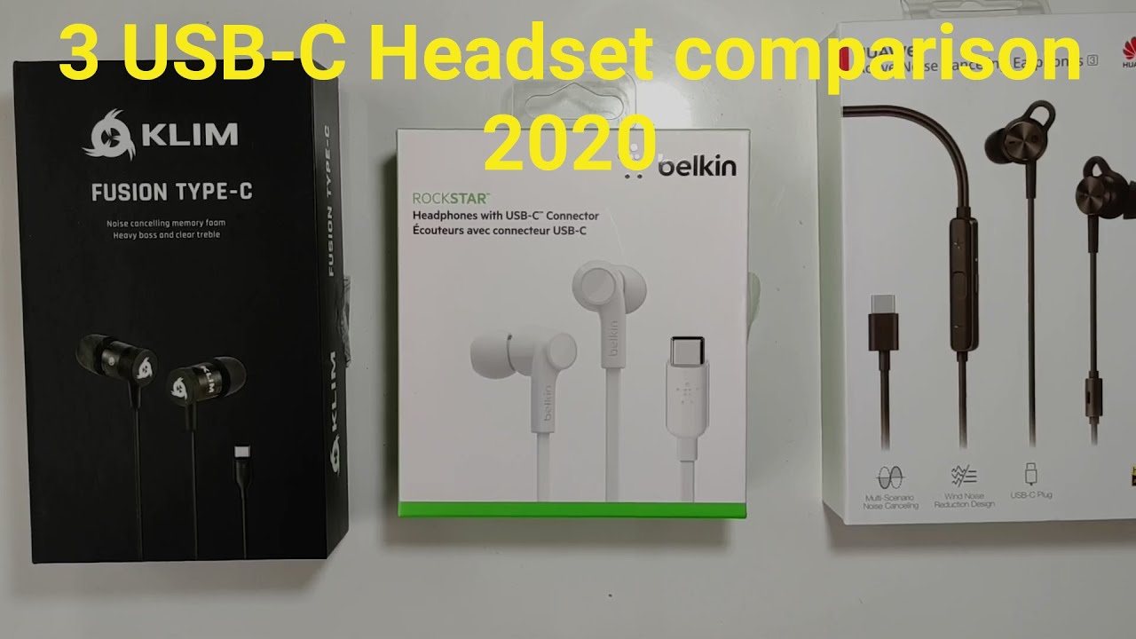 USB-C Headset Comparison: Huawei ANC3, Klim Fusin, Belkin Rockstar