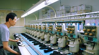 The process of making socks, an old socks factory in Korea
