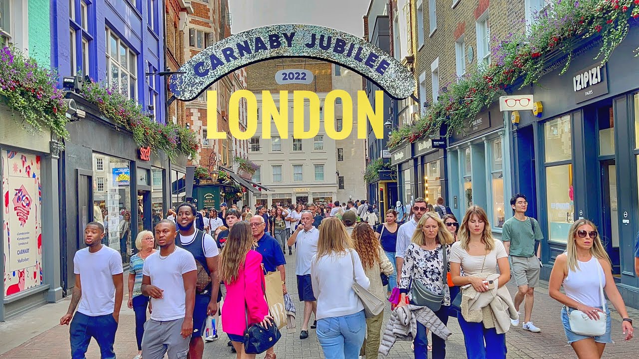 England, London City Summer Street Walking Tour 2022 | 4K HDR Virtual Walking Tour around the City