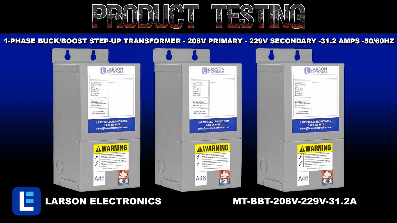 1-Phase Buck/Boost Step-Up Transformer - 208V Primary - 229V Secondary -31.2 Amps -50/60Hz