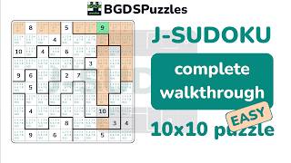 Jigsaw Sudoku 10x10 Complete Walkthrough | Easy Puzzle Solved Step by Step